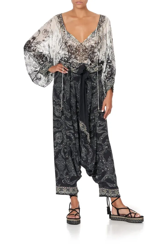 Camilla Tops Women Raglan Sleeve Blouse With Cuff Midnight Pearl