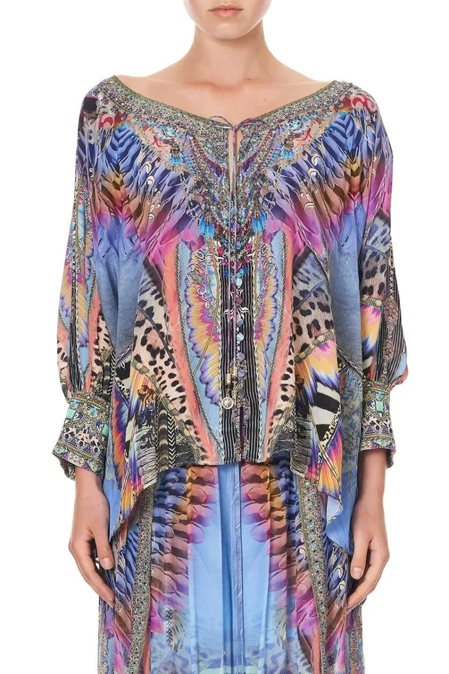 Camilla Tops Women Raglan Sleeve Button Up Top Love On The Wing