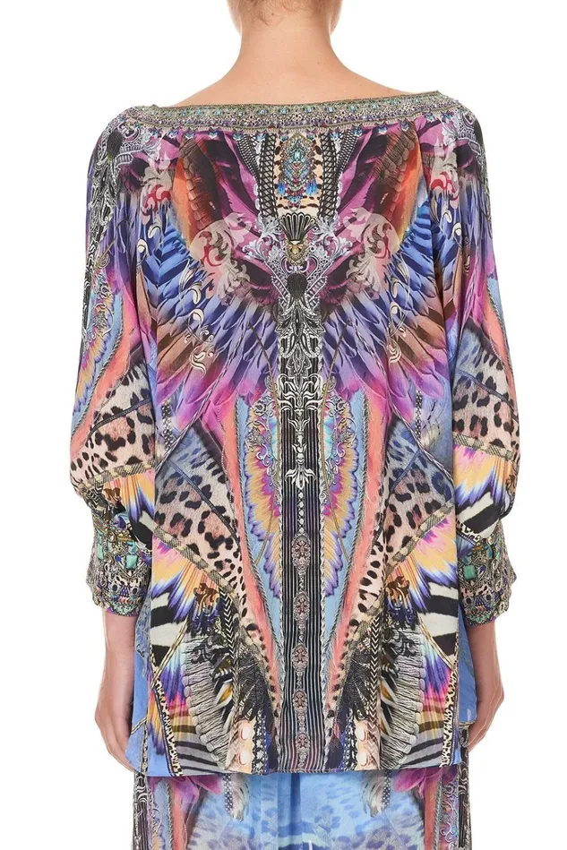 Camilla Tops Women Raglan Sleeve Button Up Top Love On The Wing