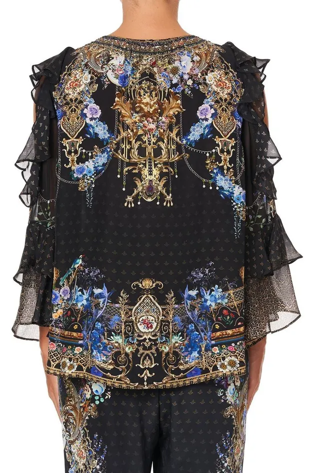 Camilla Tops Women Ruffle Cold Shoulder Blouse Palace Playhouse