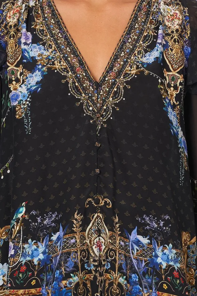 Camilla Tops Women Ruffle Cold Shoulder Blouse Palace Playhouse
