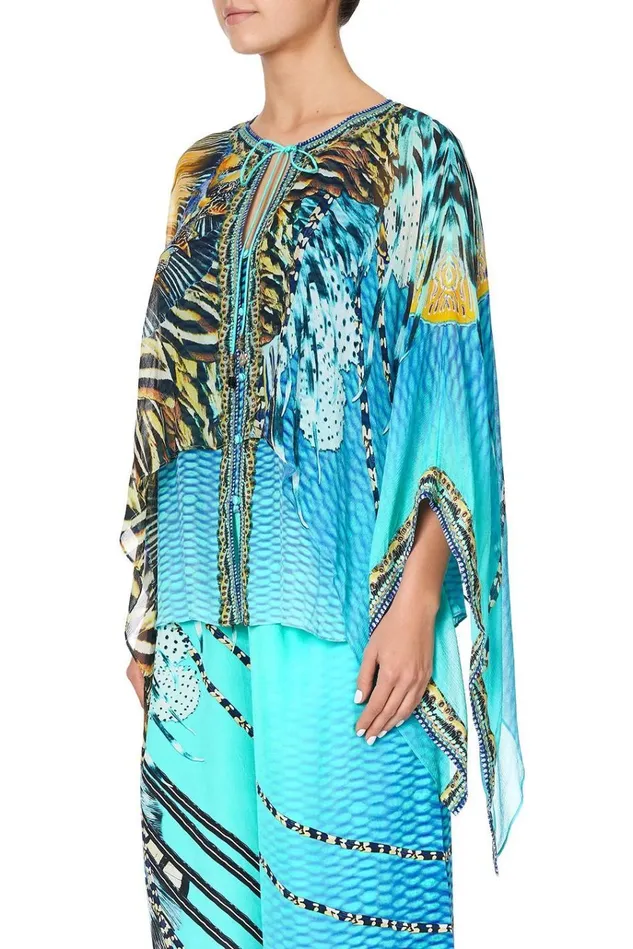 Camilla Tops Women Sheer Layered Top Marine Queen