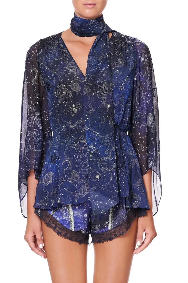 Camilla Tops Women Wrap Top With Neck Tie Its A Sign
