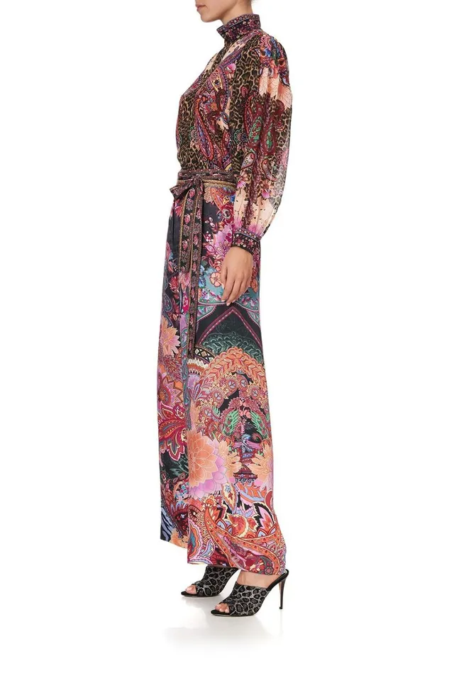 Camilla Trousers and Leggings Women Paperbag Waist Wide Leg Pant Swinging Sixties