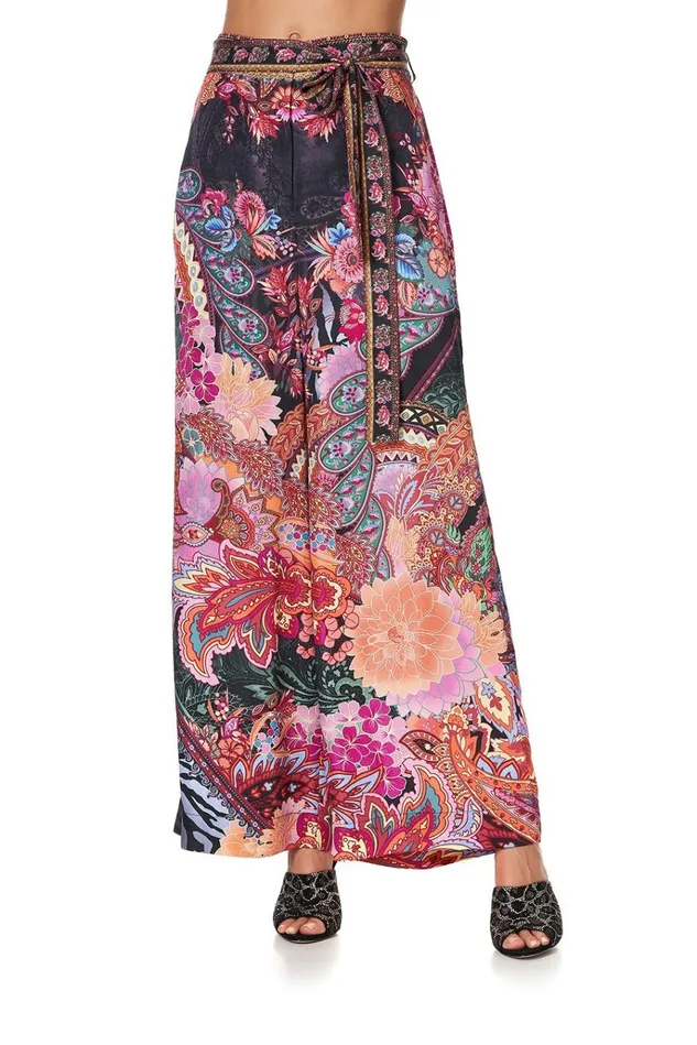 Camilla Trousers and Leggings Women Paperbag Waist Wide Leg Pant Swinging Sixties