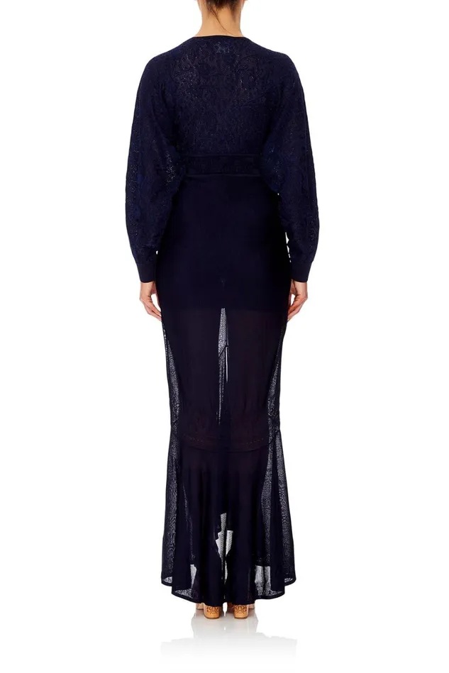 Camilla Wedding Guest Dresses Women Pointelle Knit Dress Midnight Meeting