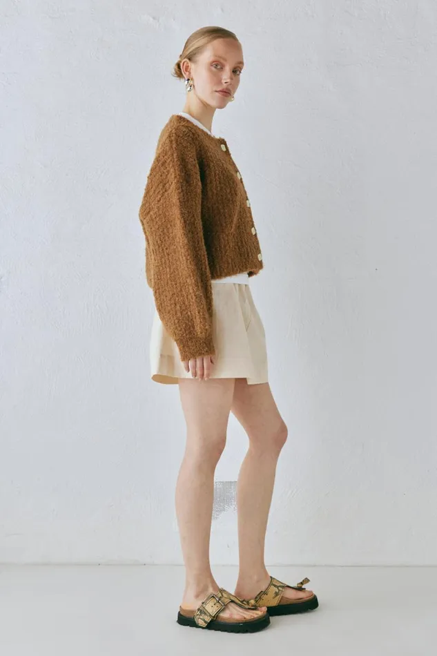Cardigans Women VRG GRL Elsie Knit Cardigan Copper Cardigans Women VRG GRL Elsie Knit Cardigan Copper