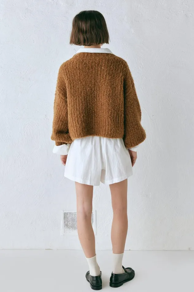 Cardigans Women VRG GRL Elsie Knit Cardigan Copper Cardigans Women VRG GRL Elsie Knit Cardigan Copper