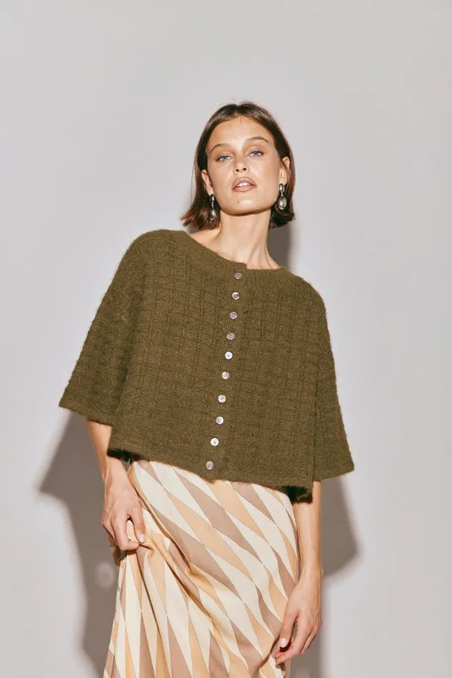 Cardigans Women VRG GRL Hailey Knit Cardigan Khaki