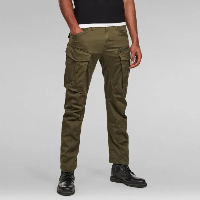 Cargos and Chinos Men GStar RAW Rovic Zip 3D Straight Tapered Pant Dark Bronze Green Cargos and Chinos Men GStar RAW Rovic Zip 3D Straight Tapered Pant Dark Bronze Green