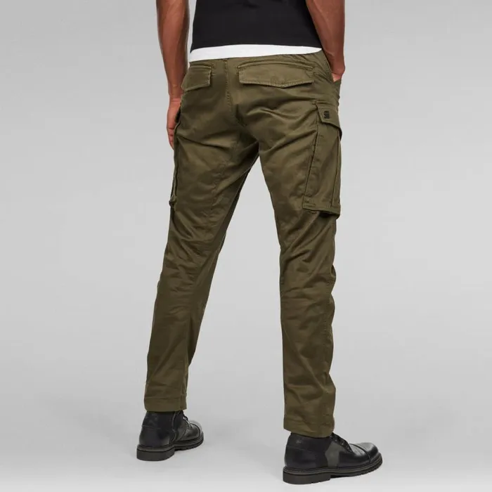 Cargos and Chinos Men GStar RAW Rovic Zip 3D Straight Tapered Pant Dark Bronze Green