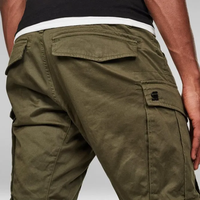 Cargos and Chinos Men GStar RAW Rovic Zip 3D Straight Tapered Pant Dark Bronze Green
