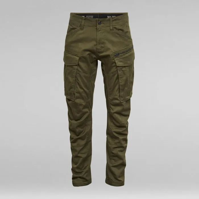 Cargos and Chinos Men GStar RAW Rovic Zip 3D Straight Tapered Pant Dark Bronze Green