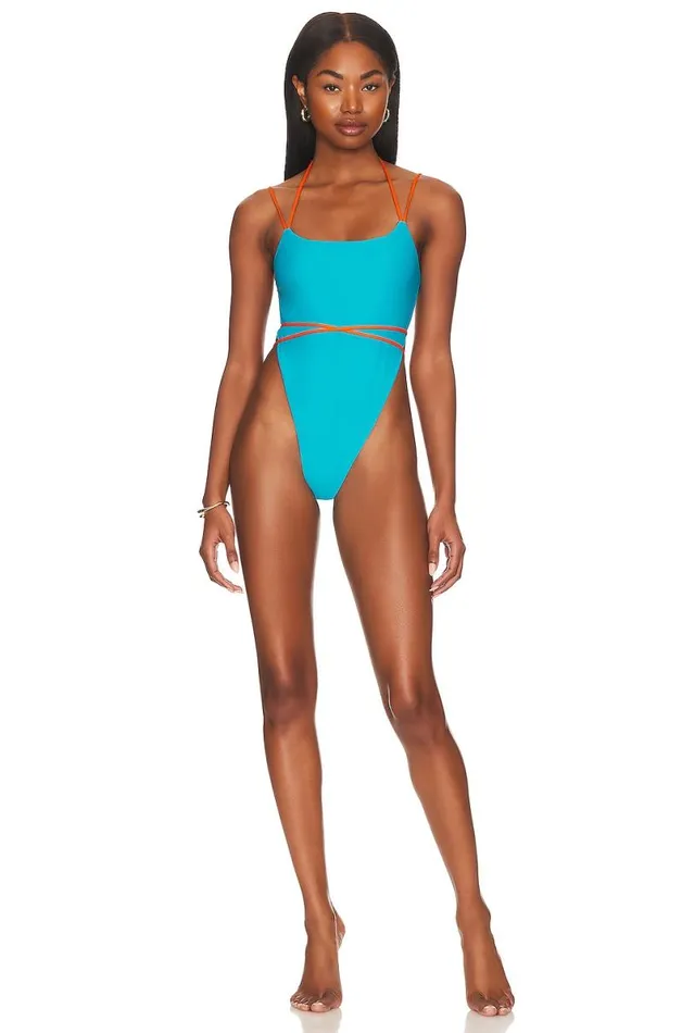 Caribbean Vibes One Piece Blue and Orange Women Lovers and Friends Swimsuits and CoverUps Caribbean Vibes One Piece Blue and Orange Women Lovers and Friends Swimsuits and CoverUps