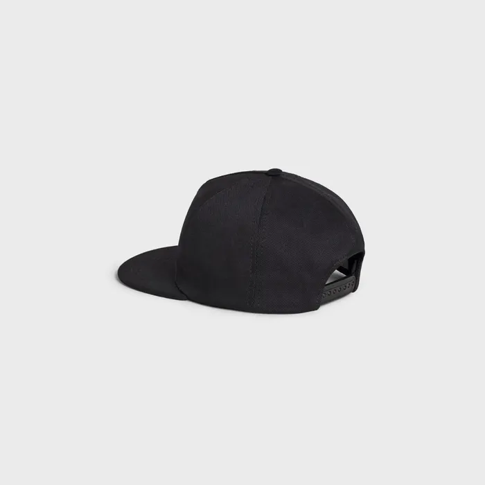 Celine Embroidered Cap In Cotton Black Men CELINE HATS AND SOFT ACCESSORIES