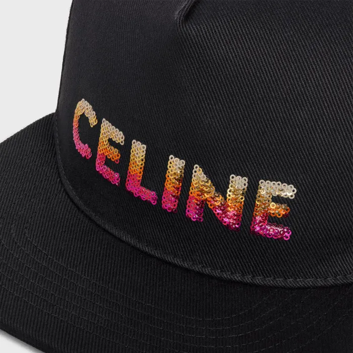 Celine Embroidered Cap In Cotton Black Men CELINE HATS AND SOFT ACCESSORIES