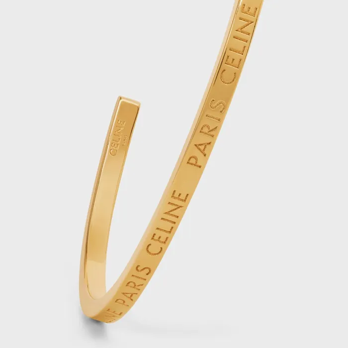 Celine Paris Thin Cuff In Brass With Gold Finish Gold Women CELINE BRACELETS Celine Paris Thin Cuff In Brass With Gold Finish Gold Women CELINE BRACELETS