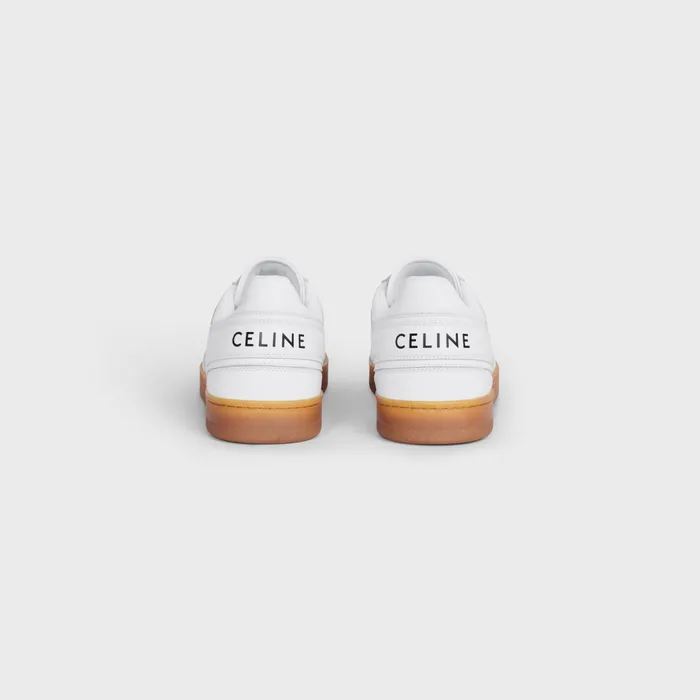 Celine Trainer Low LaceUp Sneaker In Calfskin Optic Whitebeige Men CELINE SNEAKERS