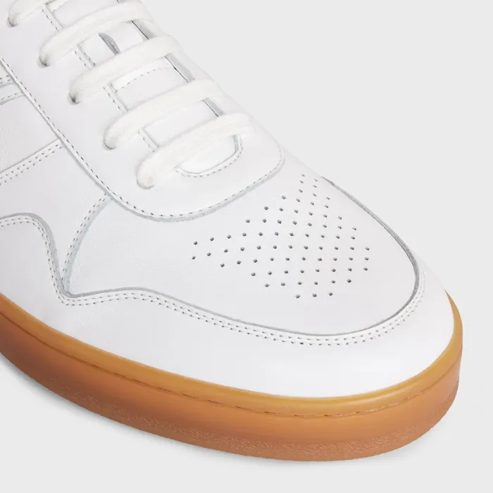 Celine Trainer Low LaceUp Sneaker In Calfskin Optic Whitebeige Men CELINE SNEAKERS