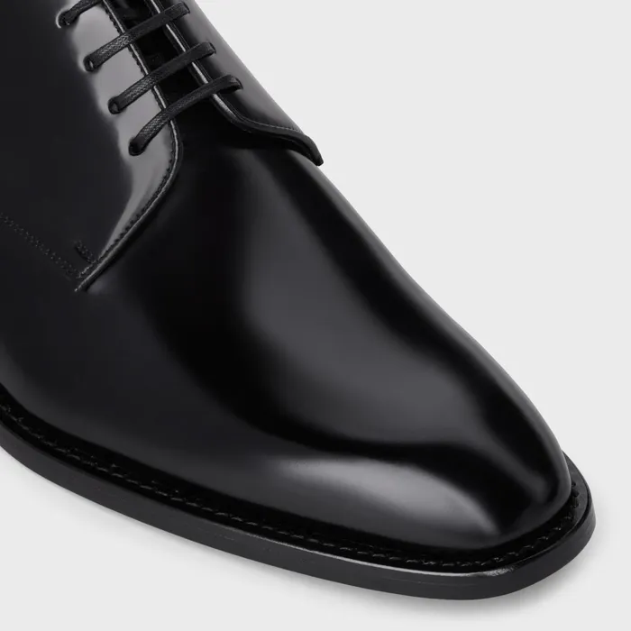 Celine Tuxedo Derby In Polished Bullskin Black Men CELINE LOAFERS AND MOCASSINS