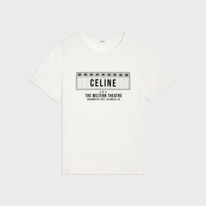Celine Wiltern TShirt In Cotton Jersey Dirty White Black Women CELINE TSHIRTS AND SWEATSHIRTS Celine Wiltern TShirt In Cotton Jersey Dirty White Black Women CELINE TSHIRTS AND SWEATSHIRTS