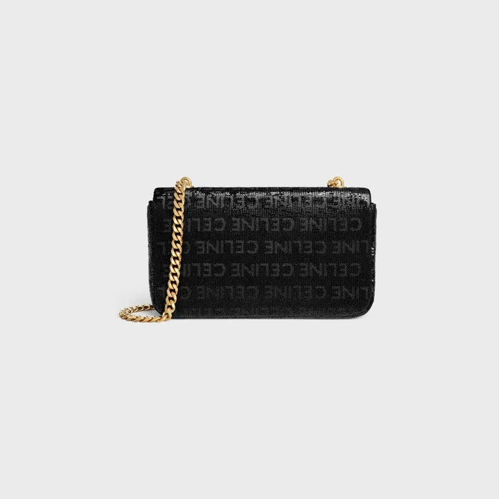 Chain Shoulder Bag Claude In Sequins With Celine AllOver Black Women CELINE CLAUDE Chain Shoulder Bag Claude In Sequins With Celine AllOver Black Women CELINE CLAUDE