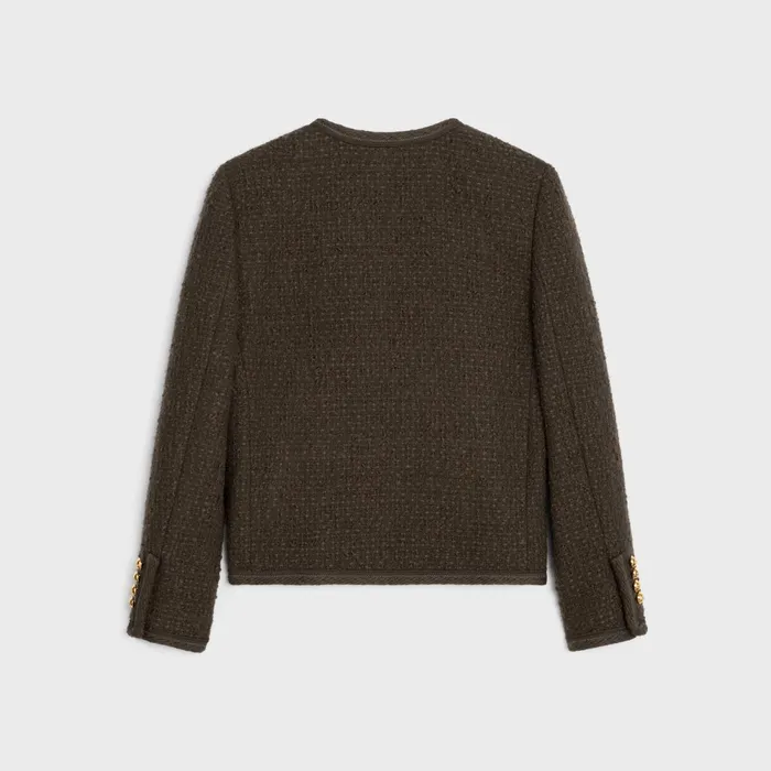 Chelsea Jacket In Bouclette Natt Dark Brown Women CELINE JACKETS