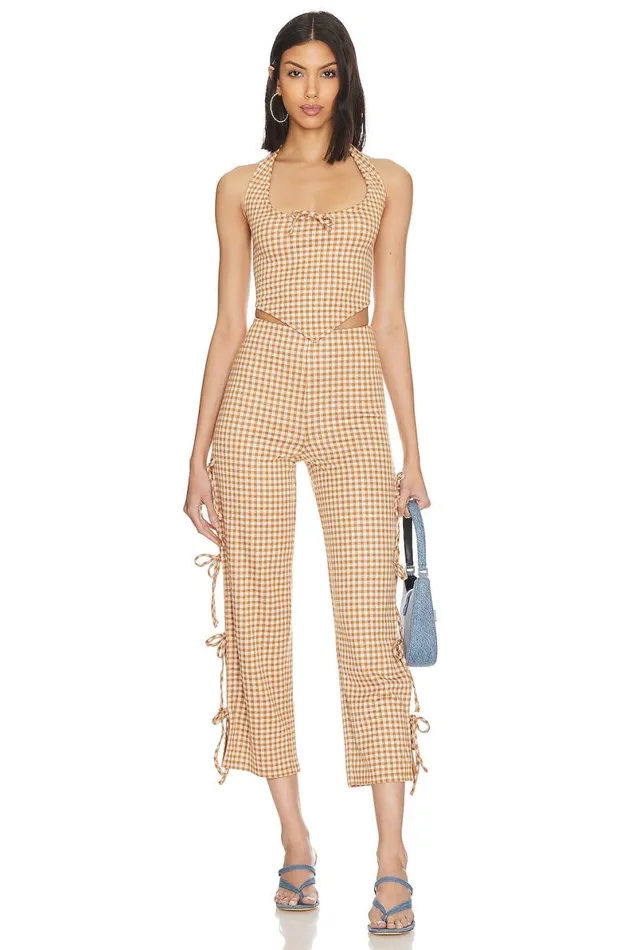 Chelsea Pant Brown and White Women Lovers and Friends Pants