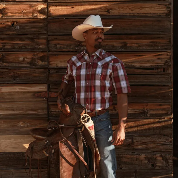 Classic Cut Men Stetson Shadow Plaid Short Sleeve Western Shirt Wine