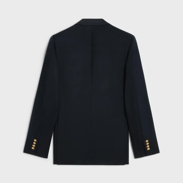 Classic Jacket In Diagonal Wool Navy Men CELINE JACKETS and TROUSERS
