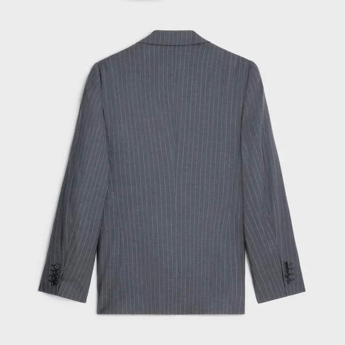 Classic Jacket In Striped Wool Griscraie Men CELINE JACKETS and TROUSERS
