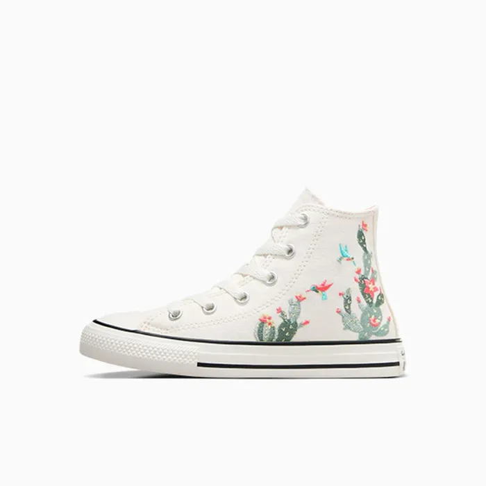 Converse High Top Chuck Taylor All Star Embroidered Cacti Vintage Whitewhite 8211 Kids
