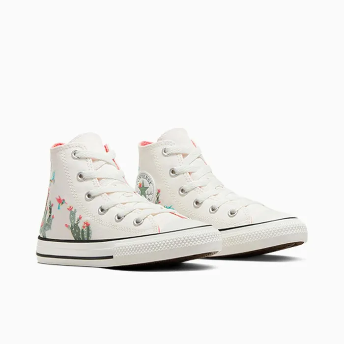 Converse High Top Chuck Taylor All Star Embroidered Cacti Vintage Whitewhite 8211 Kids