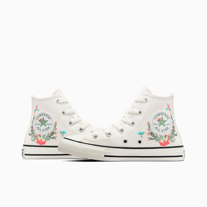 Converse High Top Chuck Taylor All Star Embroidered Cacti Vintage Whitewhite 8211 Kids