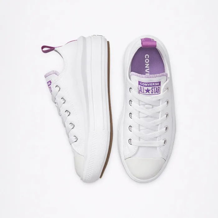 Converse Low Top Chuck Taylor All Star Move Platform Whitepixel Purplewhite 8211 Kids