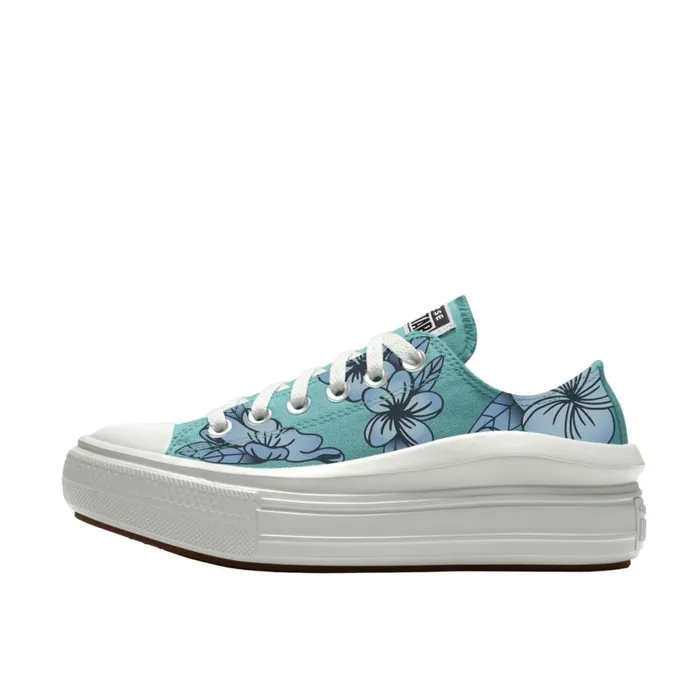 Converse Low Top Custom Chuck Taylor All Star Move Platform By You Cyan Slushy 8211 Women