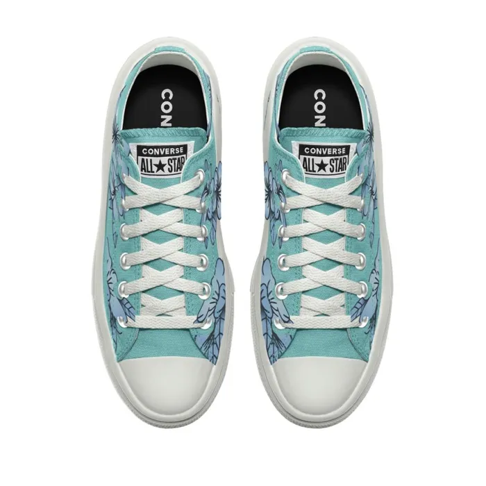 Converse Low Top Custom Chuck Taylor All Star Move Platform By You Cyan Slushy 8211 Women