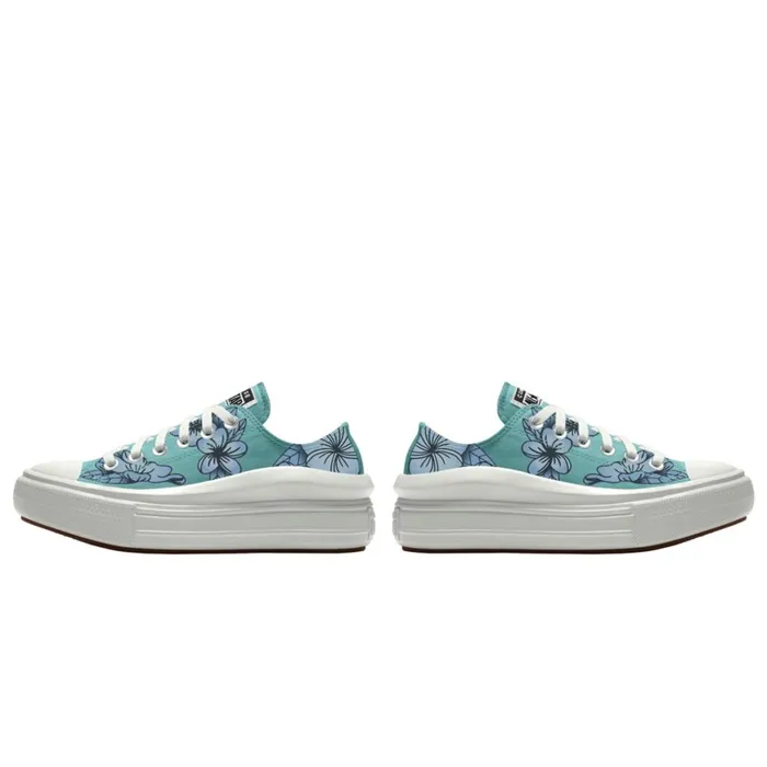 Converse Low Top Custom Chuck Taylor All Star Move Platform By You Cyan Slushy 8211 Women