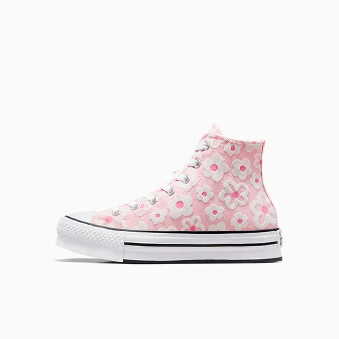 Converse Matching Sets Chuck Taylor All Star Lift Platform Flower Embroidery Donut Glazeoops Pinkwhite 8211 Kids
