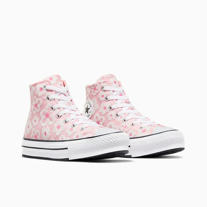 Converse Matching Sets Chuck Taylor All Star Lift Platform Flower Embroidery Donut Glazeoops Pinkwhite 8211 Kids