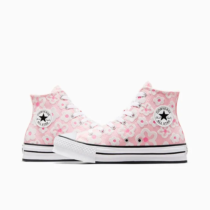Converse Matching Sets Chuck Taylor All Star Lift Platform Flower Embroidery Donut Glazeoops Pinkwhite 8211 Kids