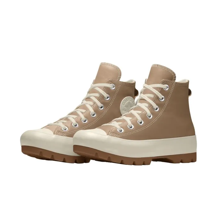 Converse Platforms Custom Chuck Taylor All Star Lugged Platform Leather By You Champagne Tan 8211 Women
