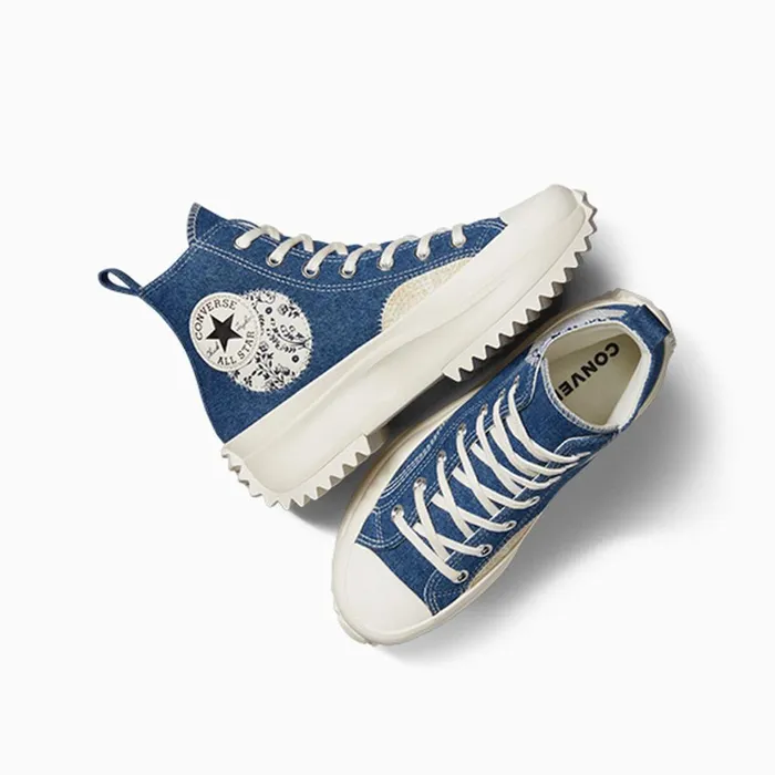 Converse Run Star Run Star Hike Platform Denim Patchwork Blueblueegret 8211 Women