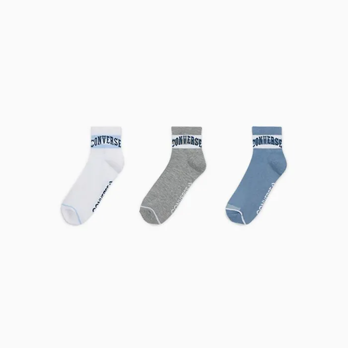 Converse Socks 3Pack Varsity Quarter Socks Thunder Daze Bluelight Grey Heatherwhite 8211 Men Converse Socks 3Pack Varsity Quarter Socks Thunder Daze Bluelight Grey Heatherwhite 8211 Men