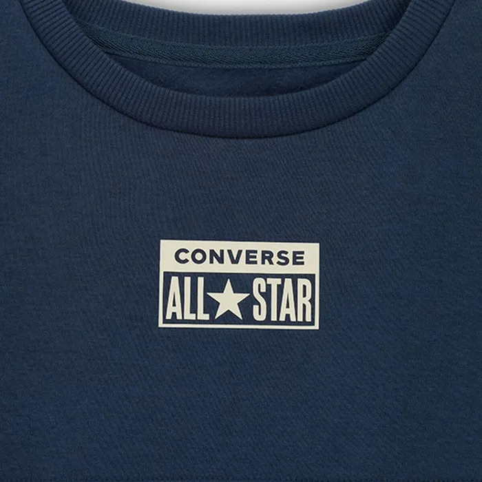 Converse Tops and TShirts Relaxed Fleece Crew Converse Navy 8211 Kids