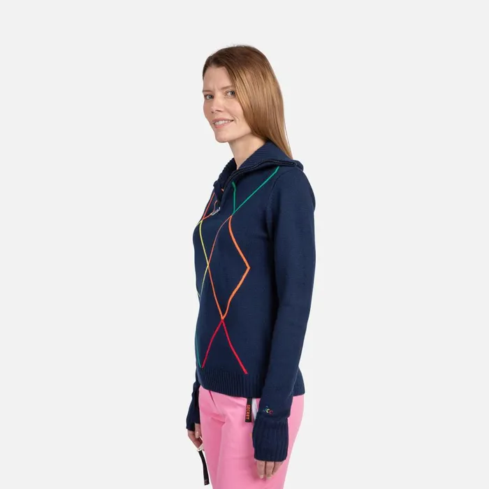 Damen Sweatshirts Und Pullover Rossignol Damenpullover Mit Halblangem Reiverschluss JCC Cosmicblue