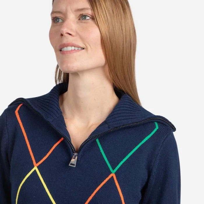 Damen Sweatshirts Und Pullover Rossignol Damenpullover Mit Halblangem Reiverschluss JCC Cosmicblue