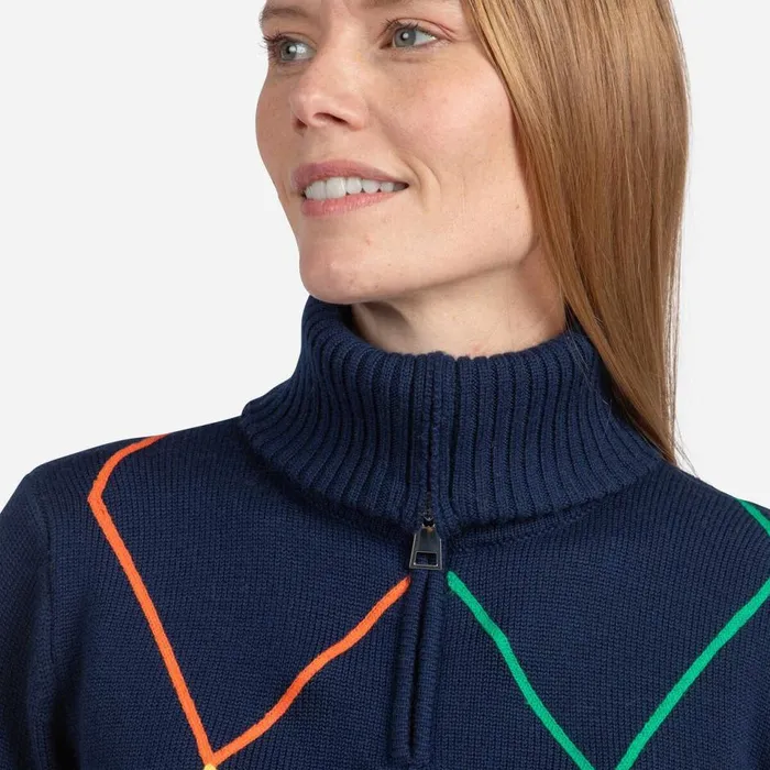 Damen Sweatshirts Und Pullover Rossignol Damenpullover Mit Halblangem Reiverschluss JCC Cosmicblue