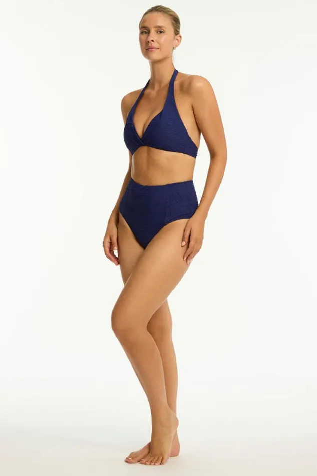 De Soleil Panelled High Waist Pant De Soleil French Navy Women Sea Level Bottoms