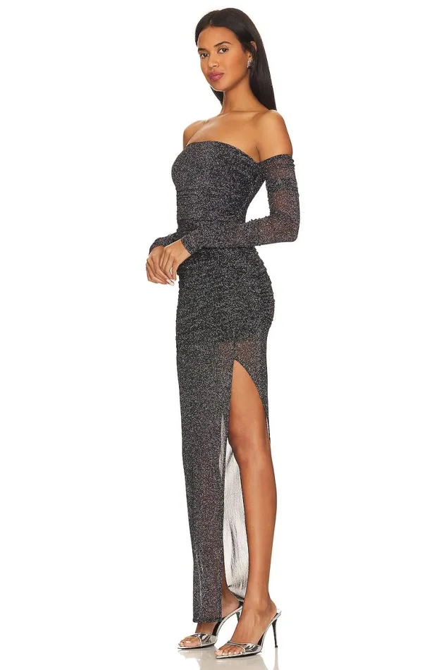 Deidra Maxi Dress Metallic Black Women Lovers and Friends Dresses